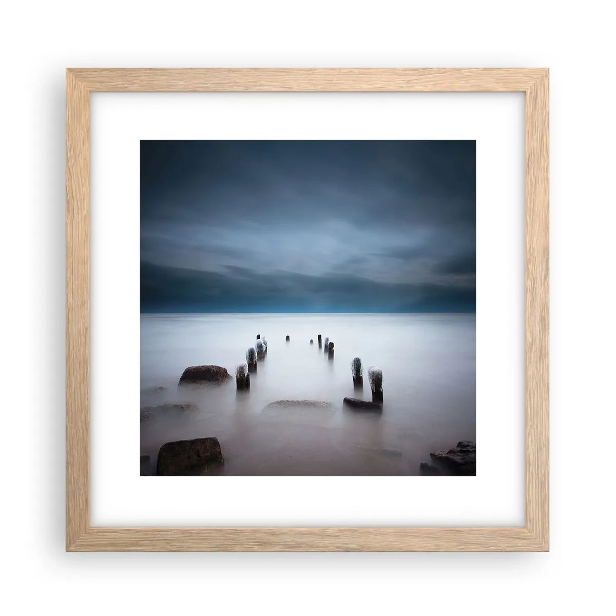 Plakat w ramie jasny dąb - Zamyślone jezioro - 30x30 cm