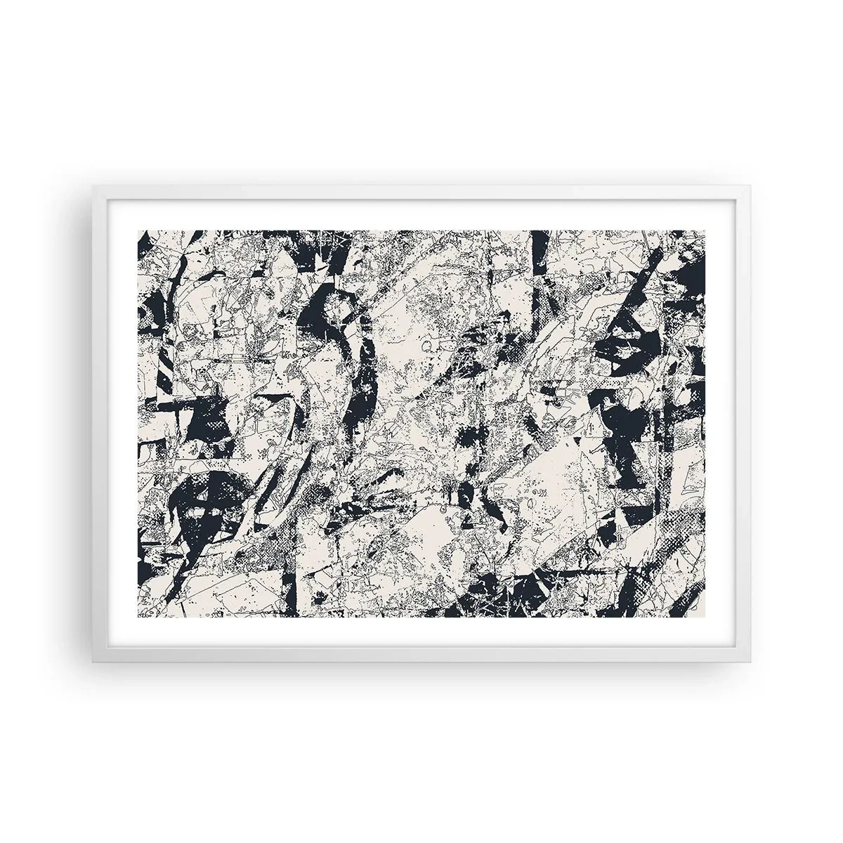 Plakat w białej ramie - Przenikanie przeciwieństw - 70x50 cm