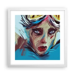 Plakat w białej ramie - Wojowniczka szos - 40x40 cm