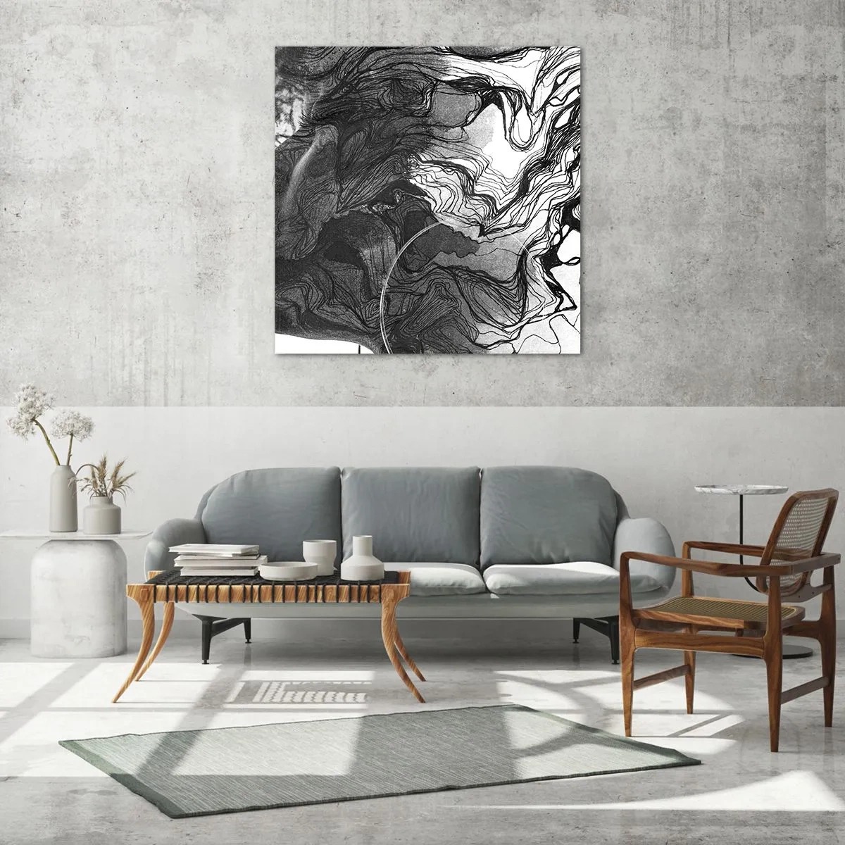 Obraz na szkle - Zaplątana w marzeniach - 60x60 cm