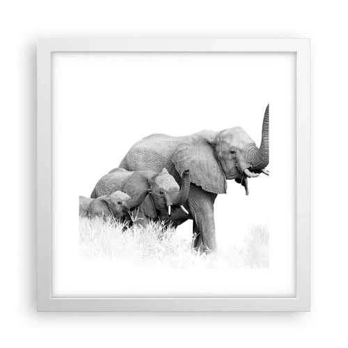 Plakat w białej ramie - Raz, dwa, trzy - 30x30 cm