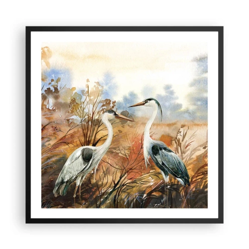 Plakat w czarnej ramie - Dokąd jesienią? - 60x60 cm