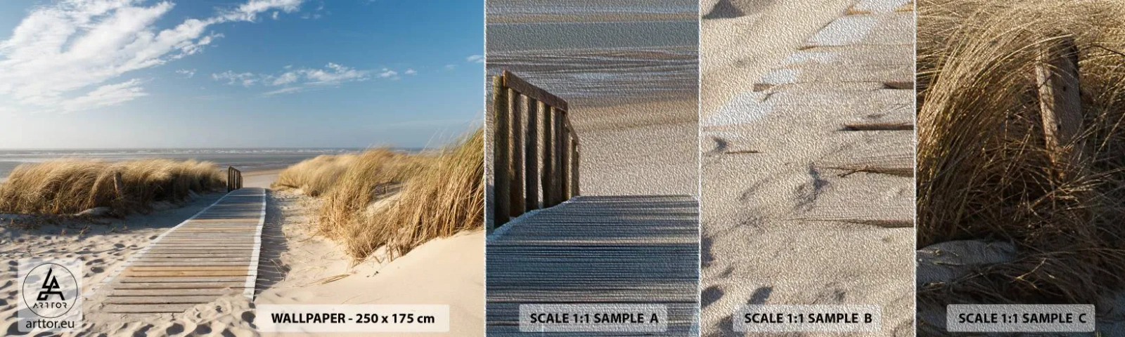 Fototapeta Próbka Premium Sand - Za wydmą, w szumie traw - Krajobraz, Morze, Plaża - 100x30 cm