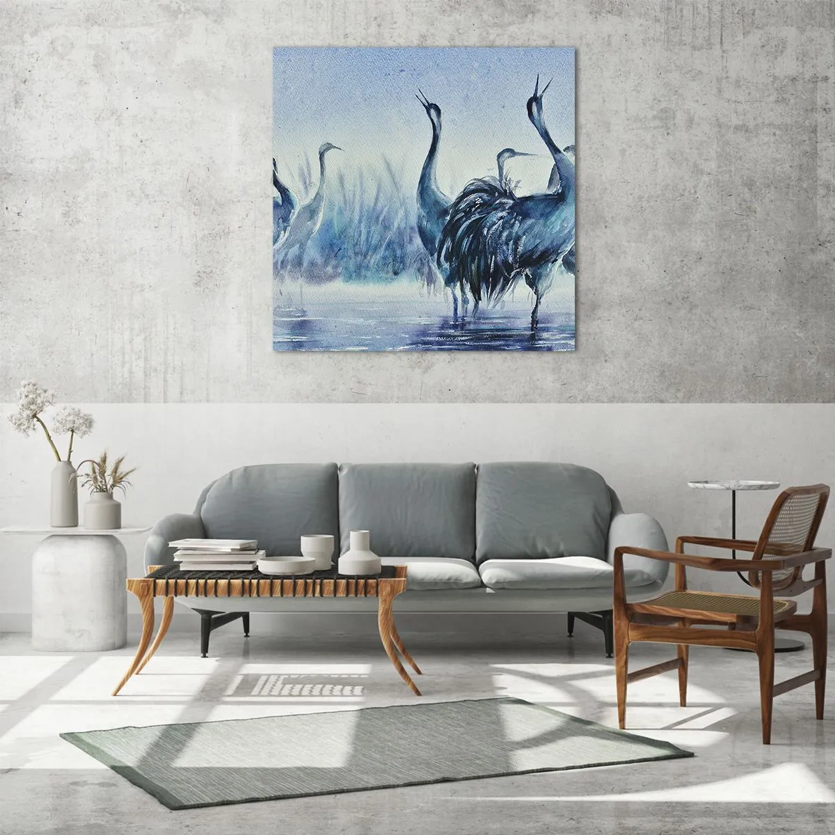 Obraz na szkle - Poranne spotkanie - 60x60 cm