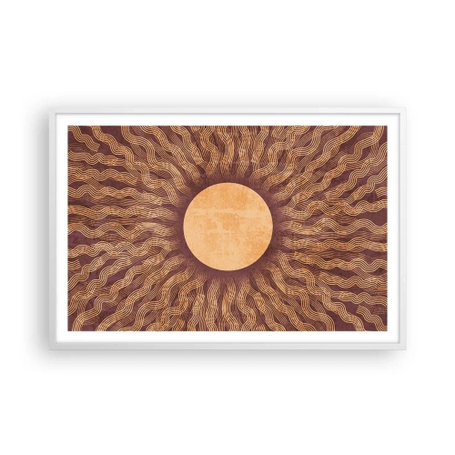 Plakat w białej ramie - Ikona słońca - 91x61 cm