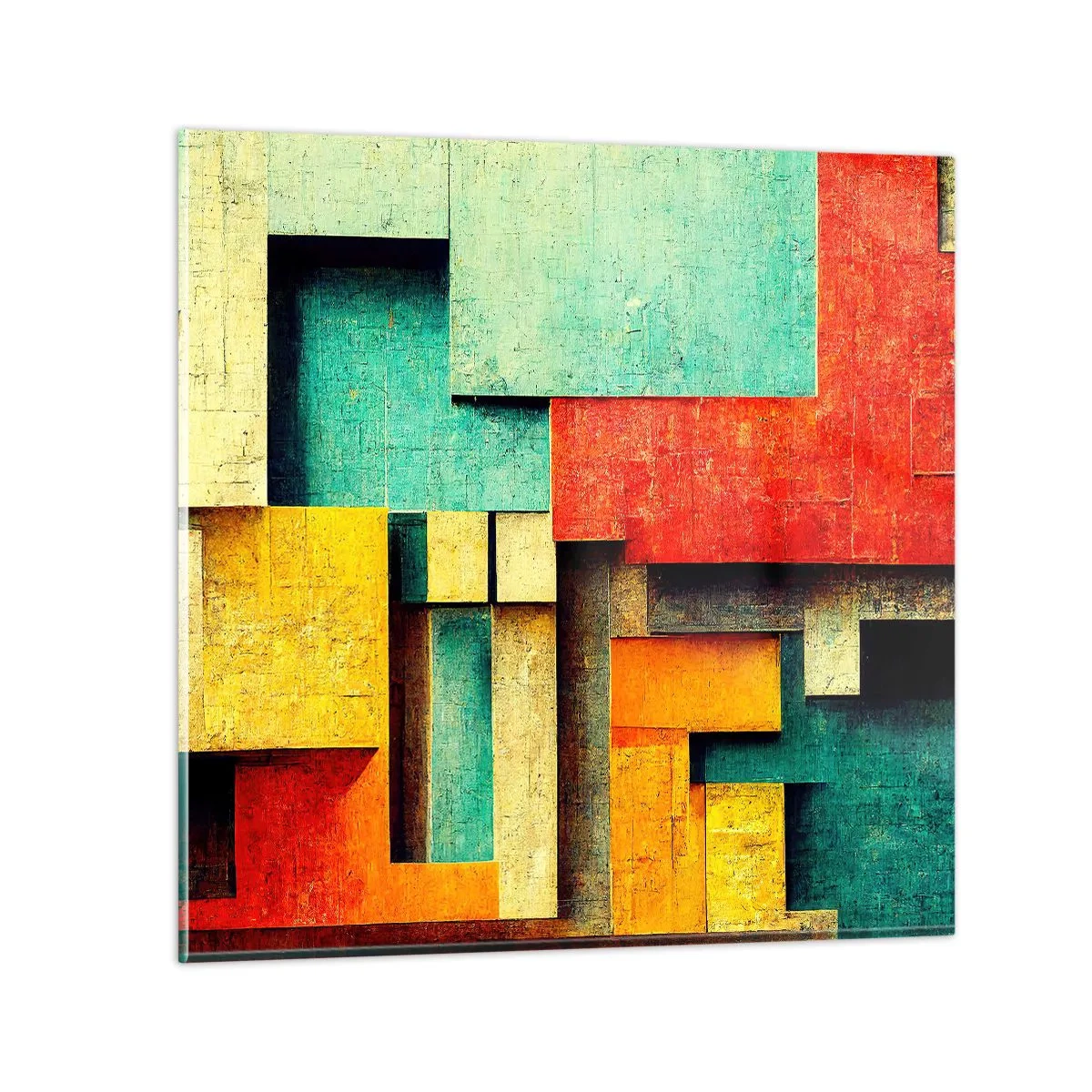 Obraz na szkle - Festiwal kątów prostych - 60x60 cm