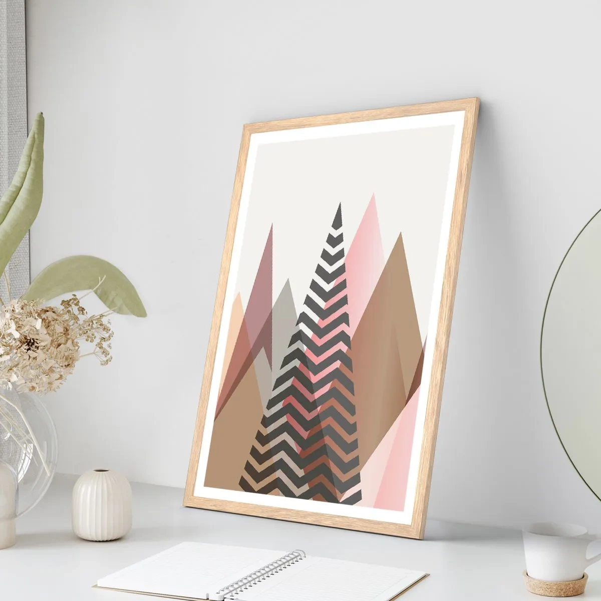 Plakat w ramie jasny dąb - Piramidalny widok - 70x100 cm