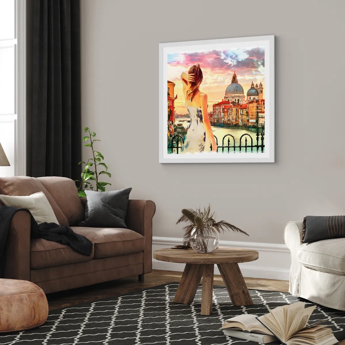 Plakat w białej ramie - Jak przygoda to tylko w … - 60x60 cm