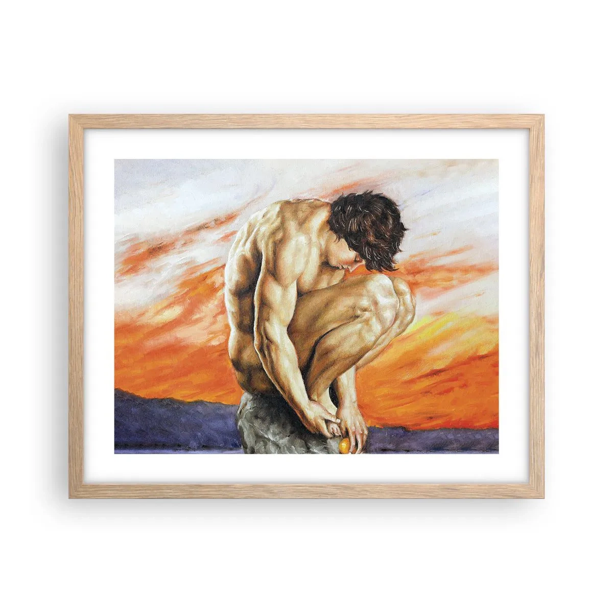 Plakat w ramie jasny dąb - Zatopiony w sobie - 50x40 cm