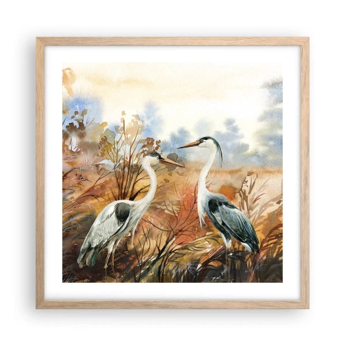 Plakat w ramie jasny dąb - Dokąd jesienią? - 50x50 cm