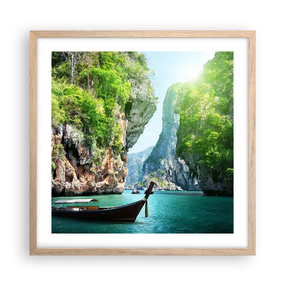 Plakat w ramie jasny dąb - Zaproszenie do egzotycznej podróży - 50x50 cm