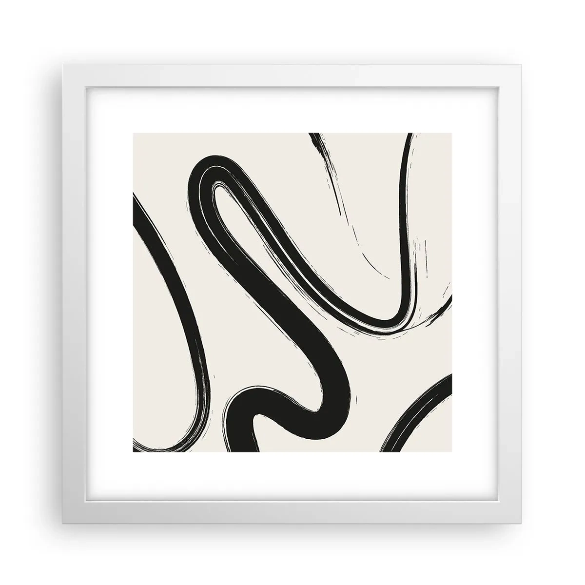 Plakat w białej ramie - Czarno-biała fanaberia - 30x30 cm