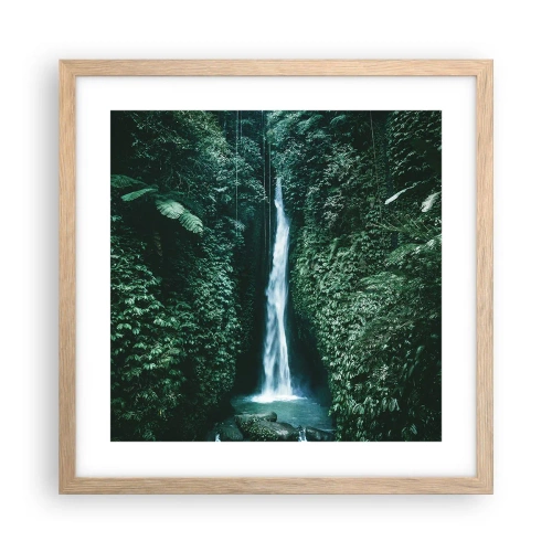 Plakat w ramie jasny dąb - Tropikalny zdrój - 40x40 cm