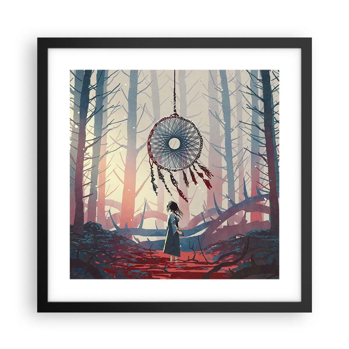 Plakat w czarnej ramie - Tajemny rytuał szczęścia - 40x40 cm