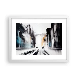 Plakat w białej ramie - Studium miasta: architektura i ruch - 40x30 cm