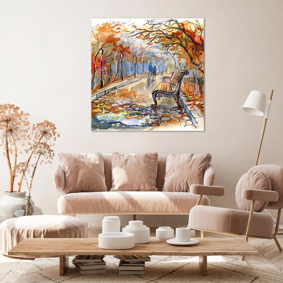 Obraz na płótnie - Razem powędrować w jesień - 70x70 cm
