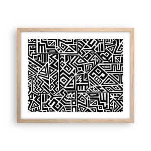 Plakat w ramie jasny dąb - Kompozycja prekolumbijska - 50x40 cm
