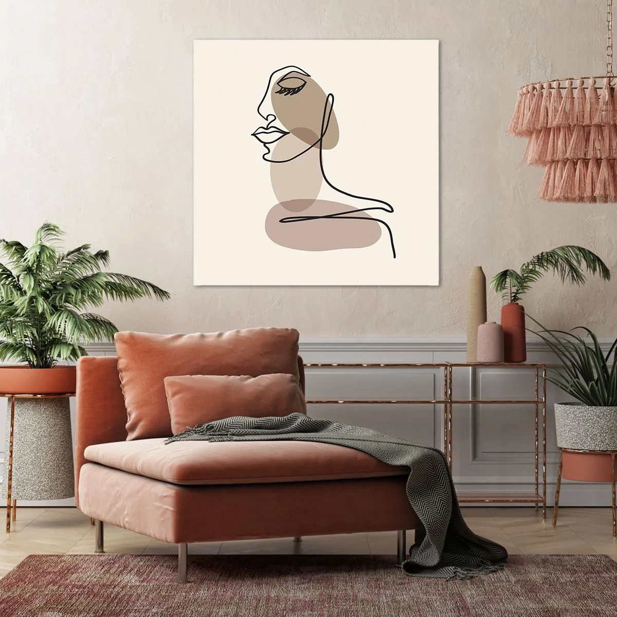 Obraz na płótnie - Zasłuchana w siebie - 30x30 cm