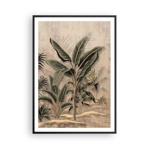 Plakat w czarnej ramie - Rycina w kolonialnym stylu - 70x100 cm