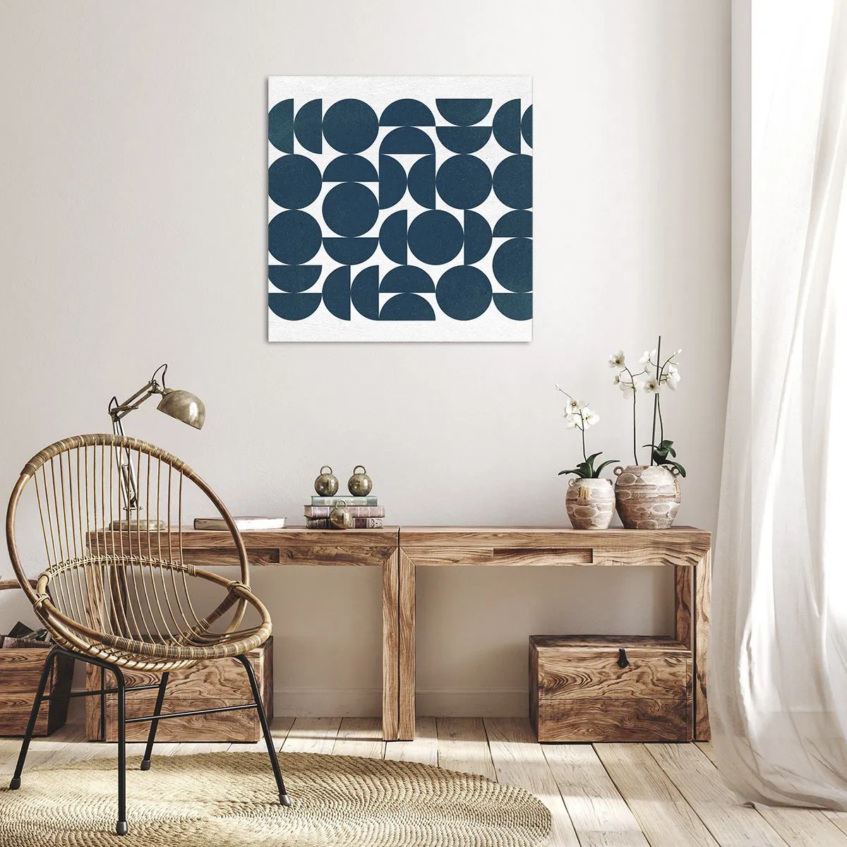 Obraz na płótnie - Koła i półkola - 60x60 cm