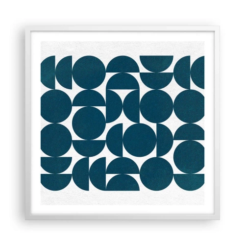 Plakat w białej ramie - Koła i półkola - 60x60 cm