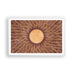 Plakat w białej ramie - Ikona słońca - 91x61 cm