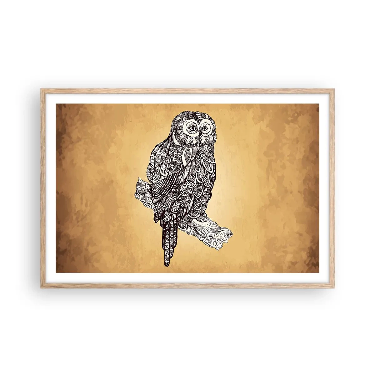 Plakat w ramie jasny dąb - Misterne ornamenty mądrości - 91x61 cm