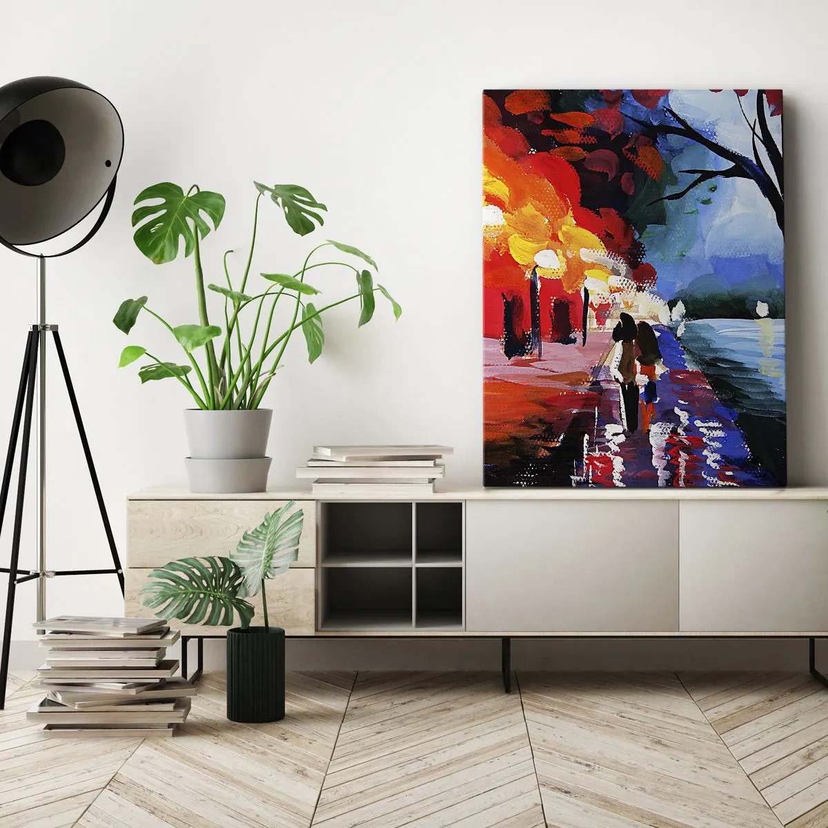 Obraz na płótnie - Płomienna jesień w parku - 55x100 cm