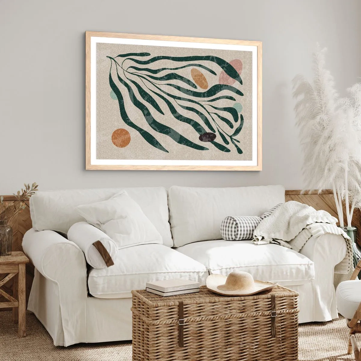 Plakat w ramie jasny dąb - Pośród zieleni - 100x70 cm