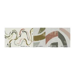 Fototapeta Próbka Premium Sand - Radosny taniec abstrakcji - Pastelowy, Minimalistyczny, Jasny - 100x30 cm