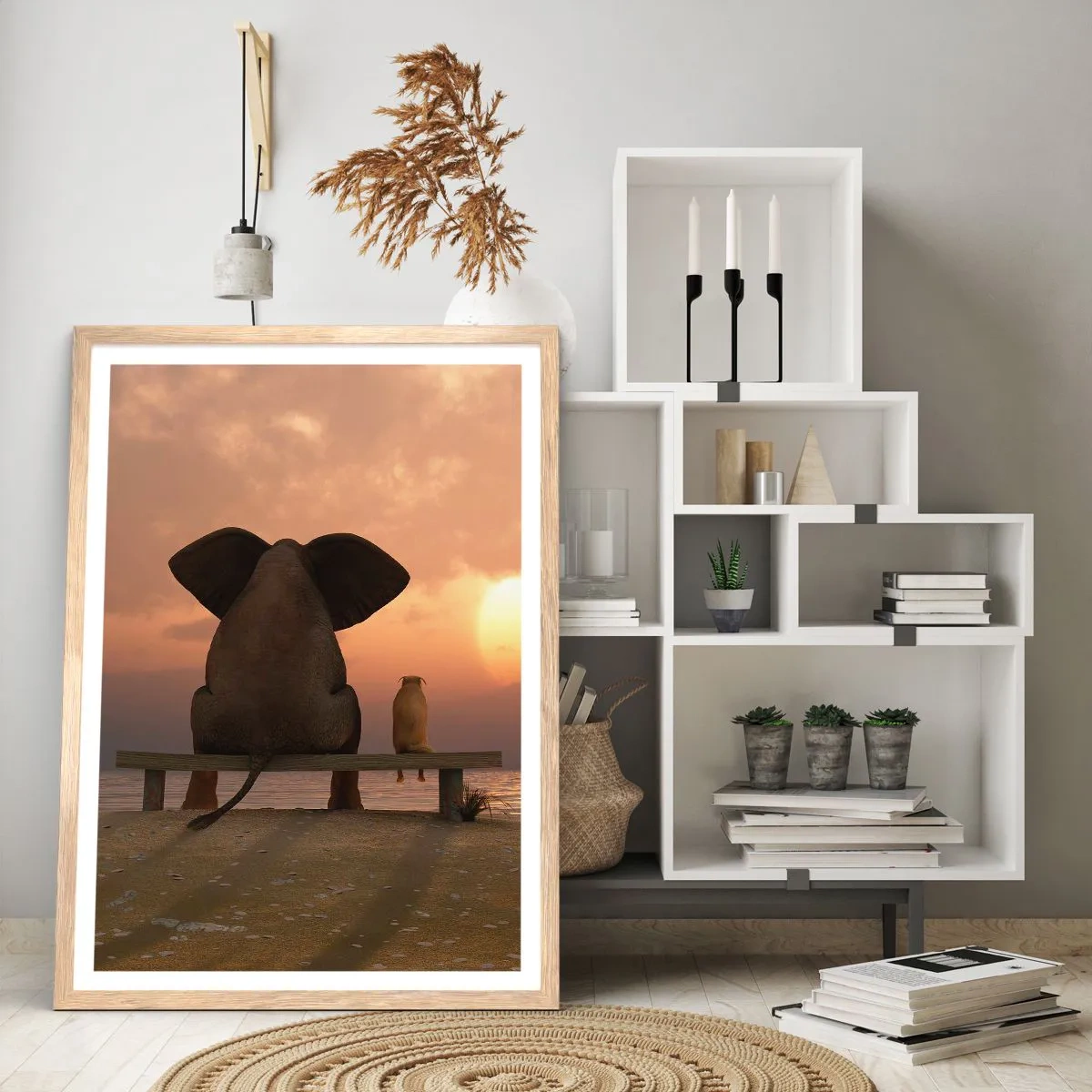 Plakat w ramie jasny dąb - Dobrze jest razem pomilczeć - 70x100 cm