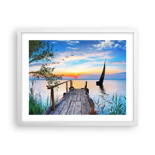 Plakat w białej ramie - Dobry wieczór - 50x40 cm