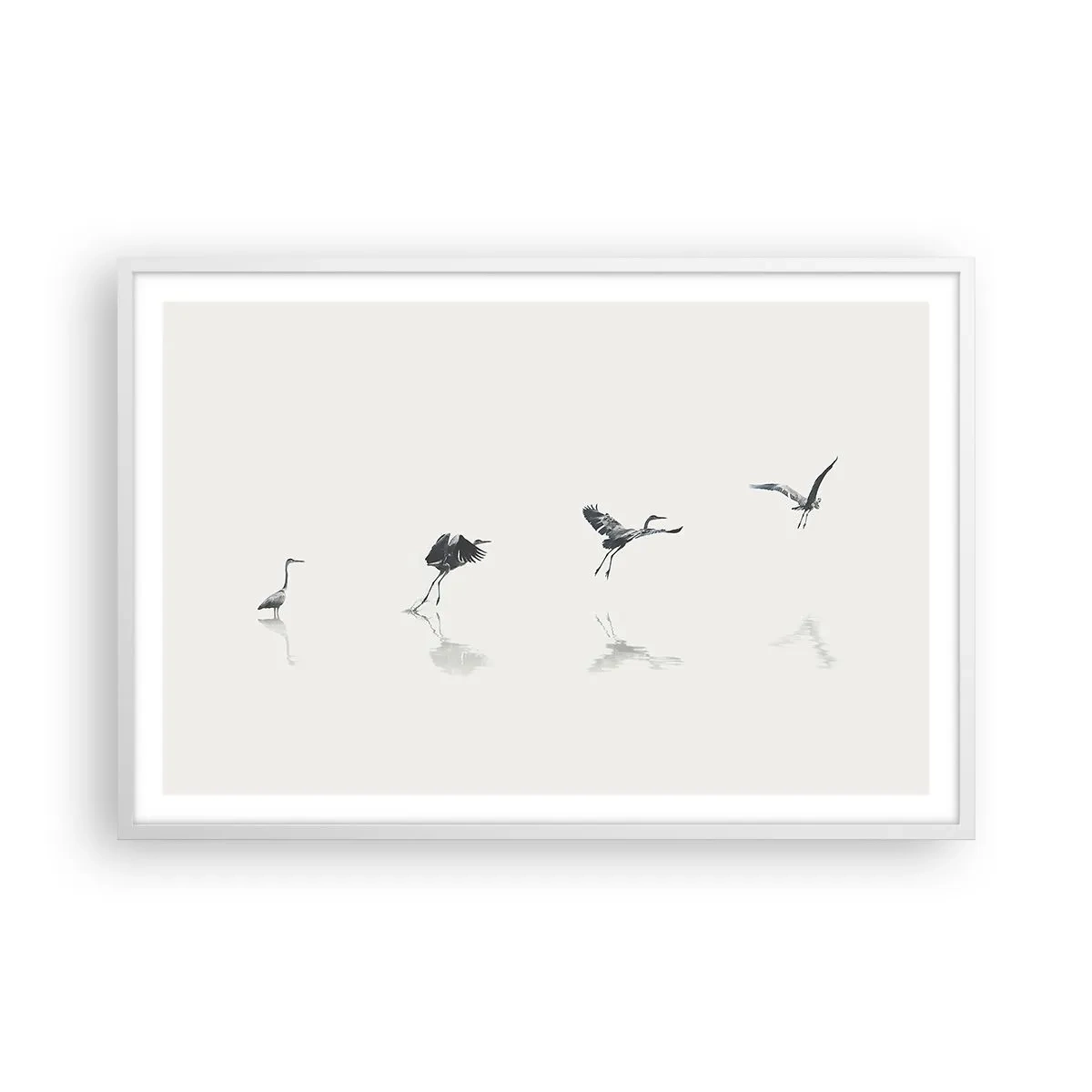 Plakat w białej ramie - Cztery proste kroki - 91x61 cm