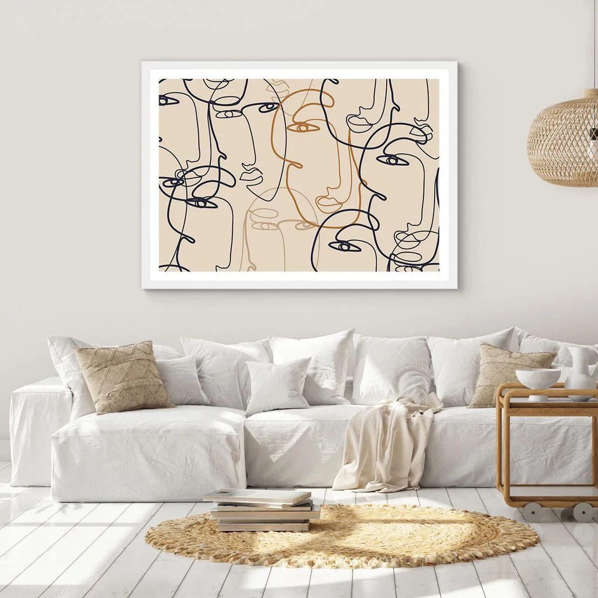 Plakat w białej ramie - Portret zwielokrotniony - 50x40 cm