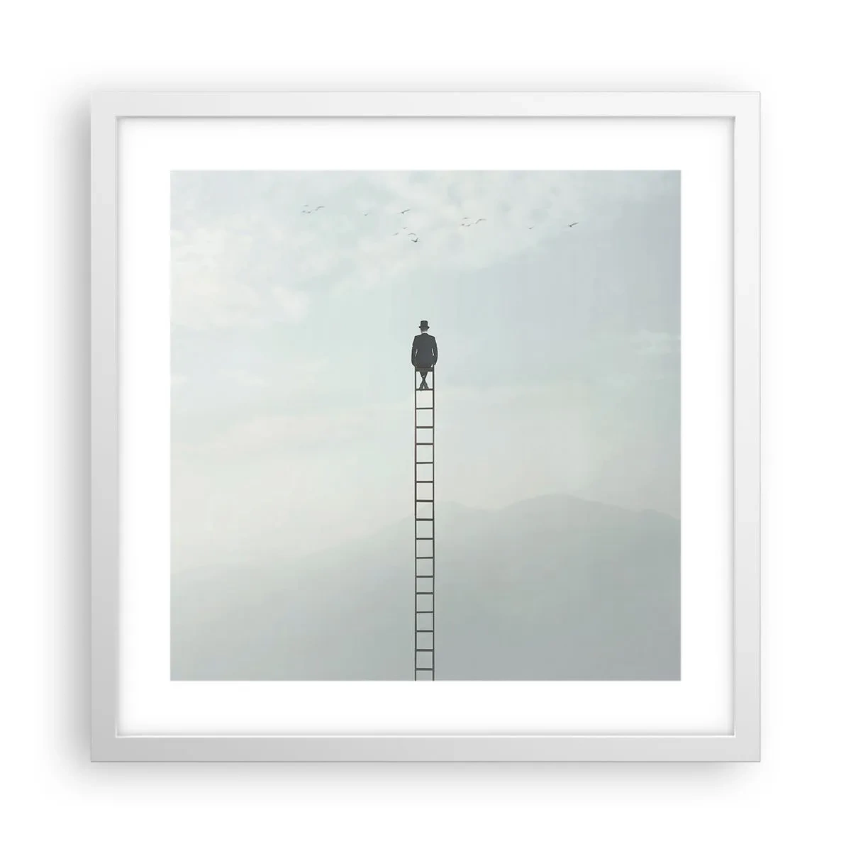 Plakat w białej ramie - Wznieś się ponadto - 40x40 cm