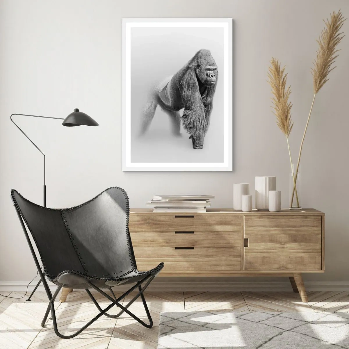 Plakat w białej ramie - Pewny swej siły - 70x100 cm