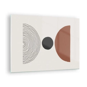 Obraz na szkle - Abstrakcyjne formy geometryczne na jasnym tle - 70x50cm - W centrum uwagi - Nowoczesna dekoracja ścienna do salonu i sypialni ARTTOR