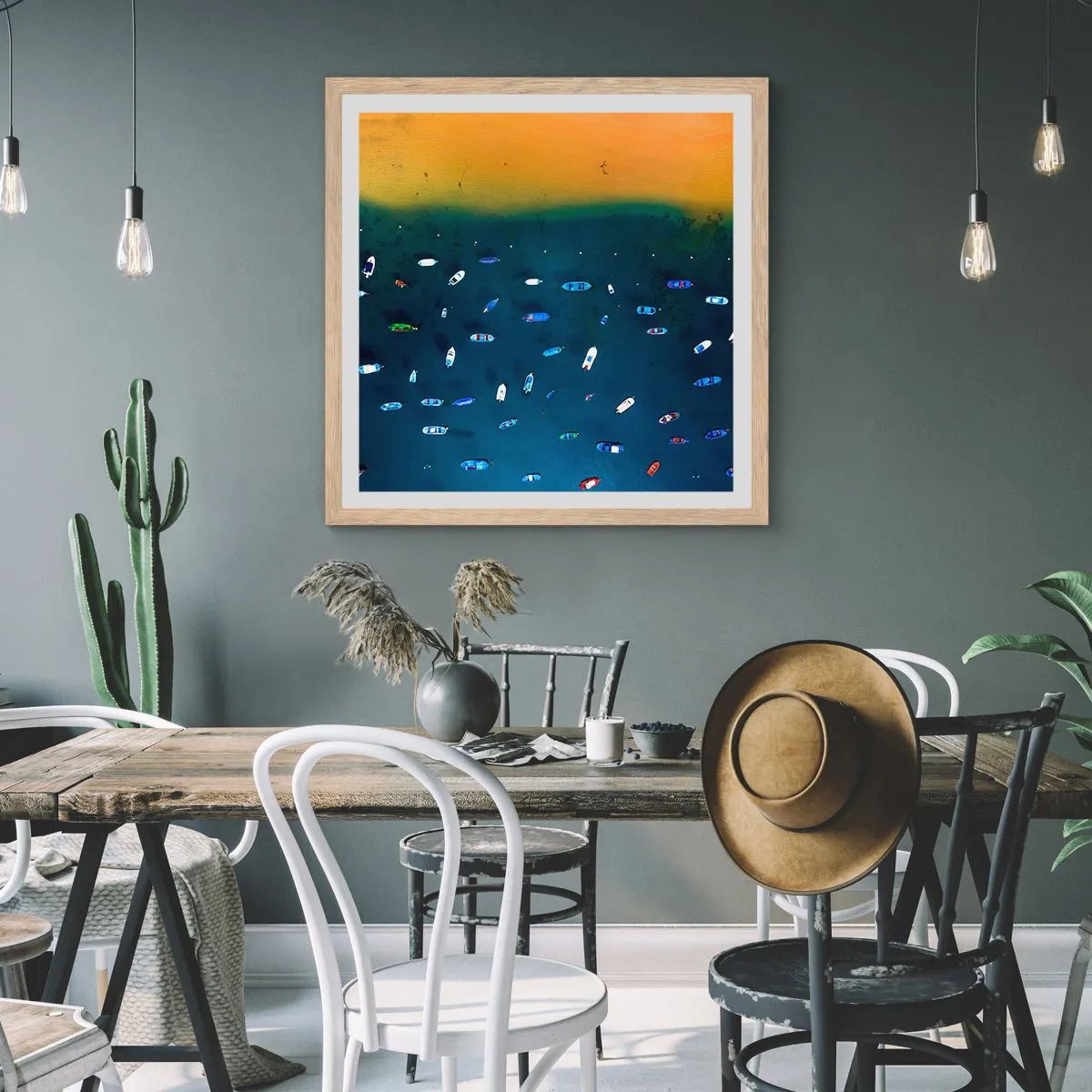 Plakat w ramie jasny dąb - Wakacyjna gra - 40x40 cm