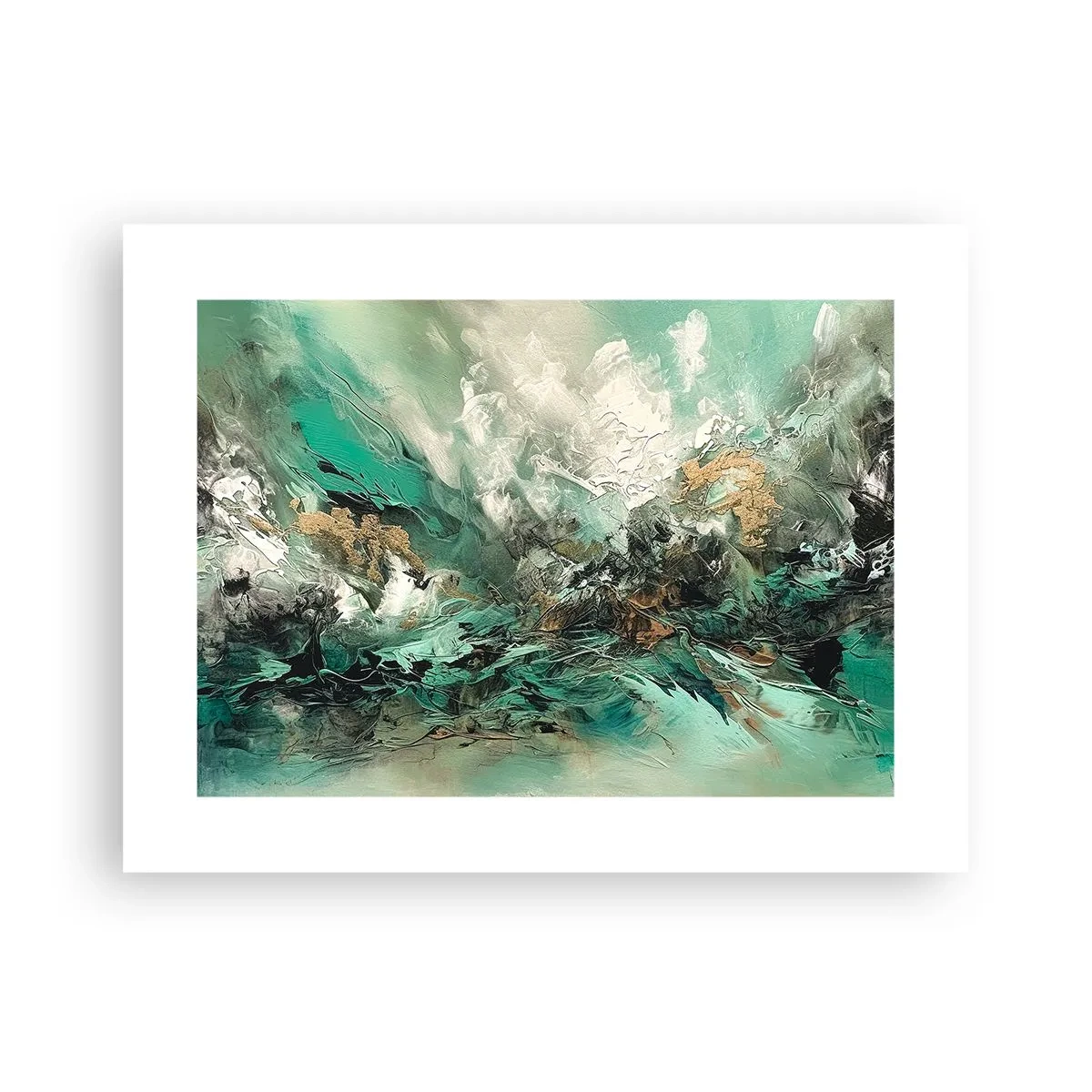 Plakat - Szmaragdowo-czarna kipiel - 40x30 cm