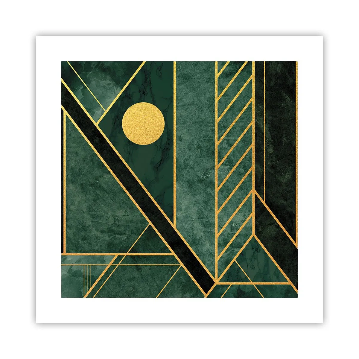 Plakat - Dynamika złota i lazuru - 40x40 cm