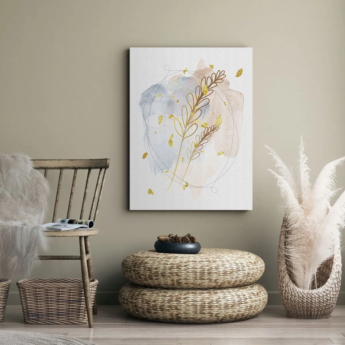 Obraz na płótnie - Złoty podmuch - 65x120 cm