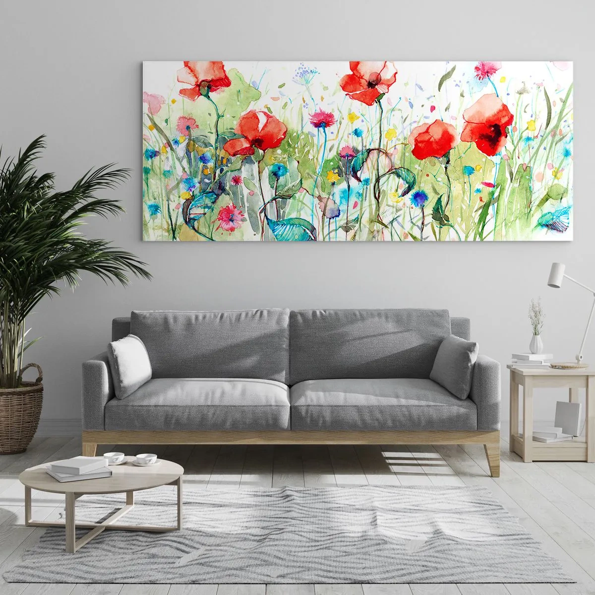 Obraz na szkle - Kwitnąca majem łąka - 90x30 cm