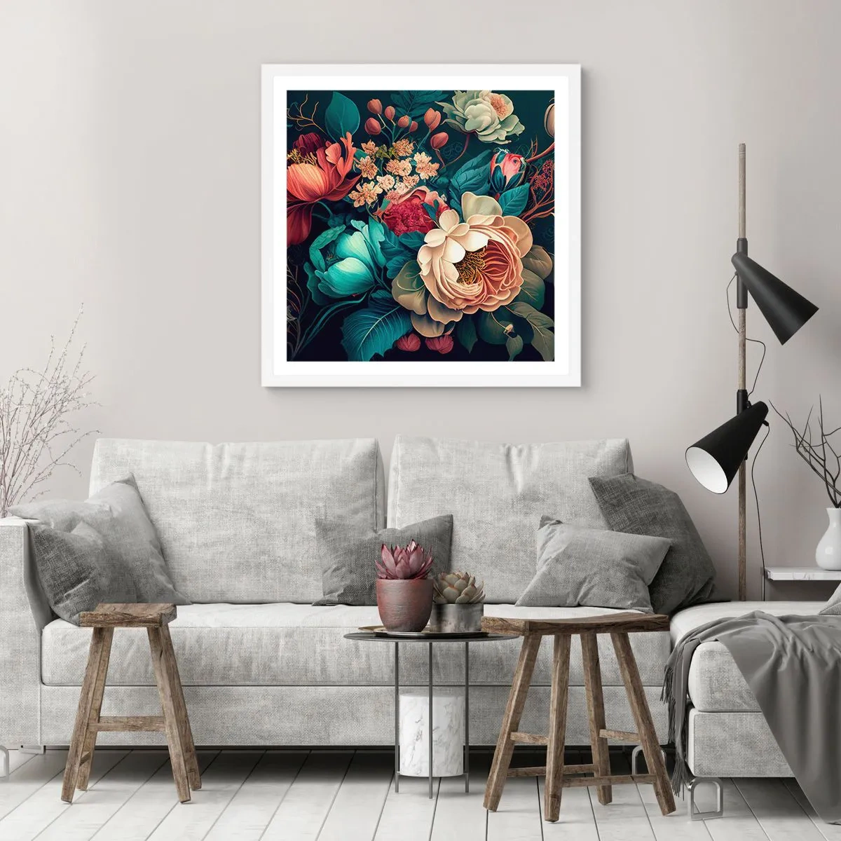 Plakat w białej ramie - XIX-wieczny czar - 30x30 cm