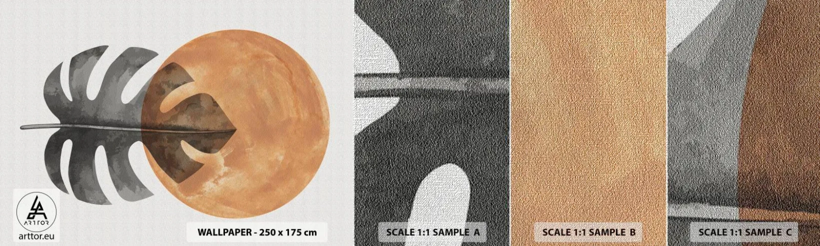 Fototapeta Próbka Premium Canvas - Zawsze słońce - Liść, Słońce, Boho - 100x30 cm