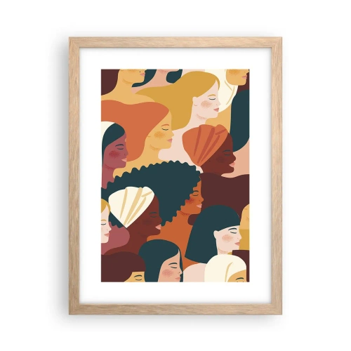 Plakat w ramie jasny dąb - Tylko kobiecość - 30x40 cm