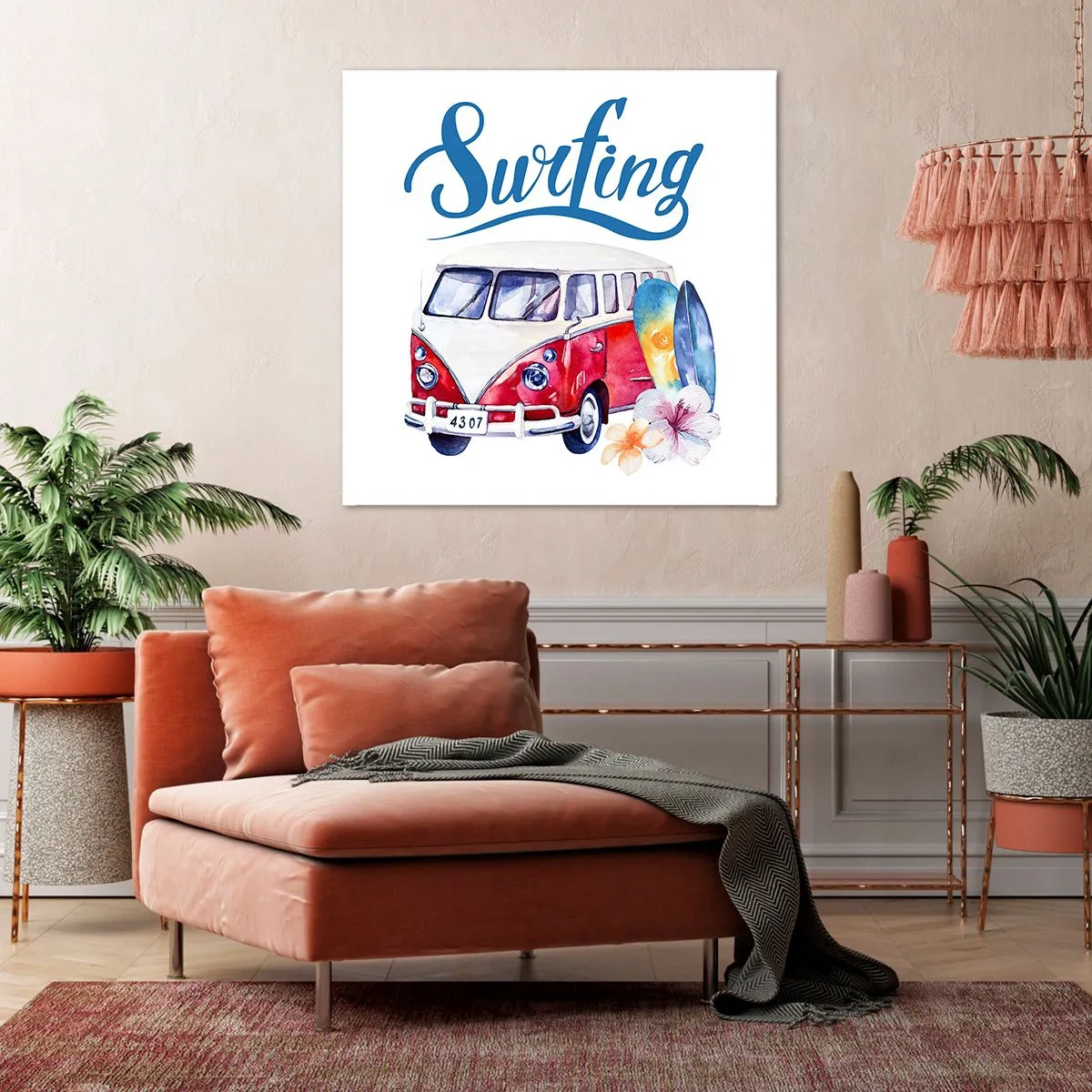 Obraz na płótnie - Ogórek - klasyk dla surfera - 40x40 cm