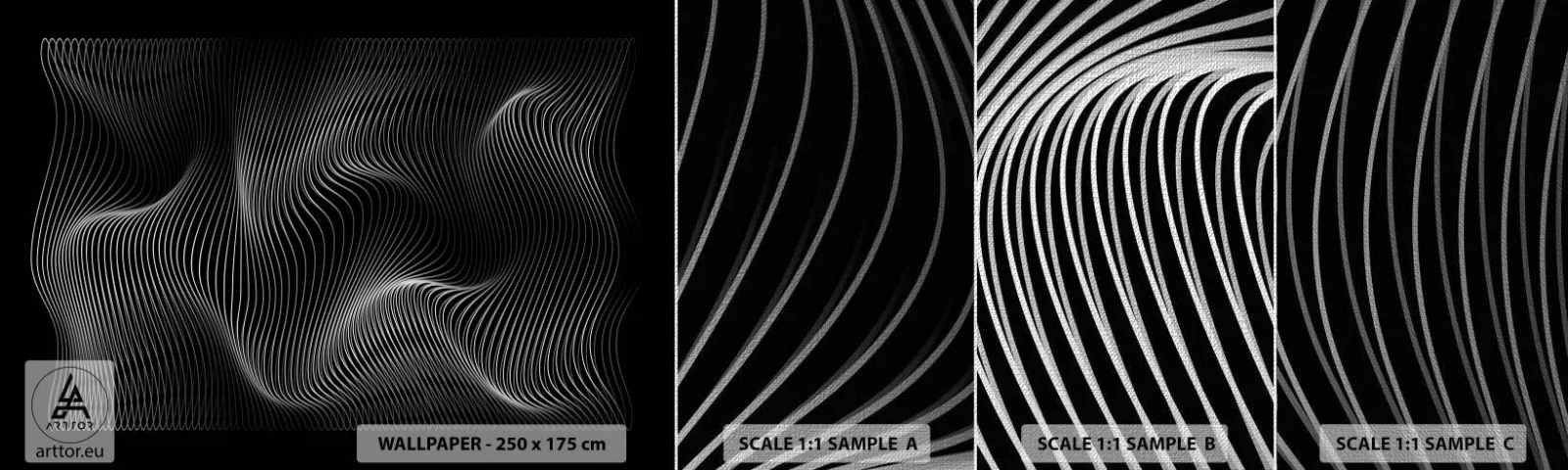 Fototapeta Próbka Premium Canvas - Taniec światła w przestrzeni - 3D, Linie, Nowoczesny - 100x30 cm