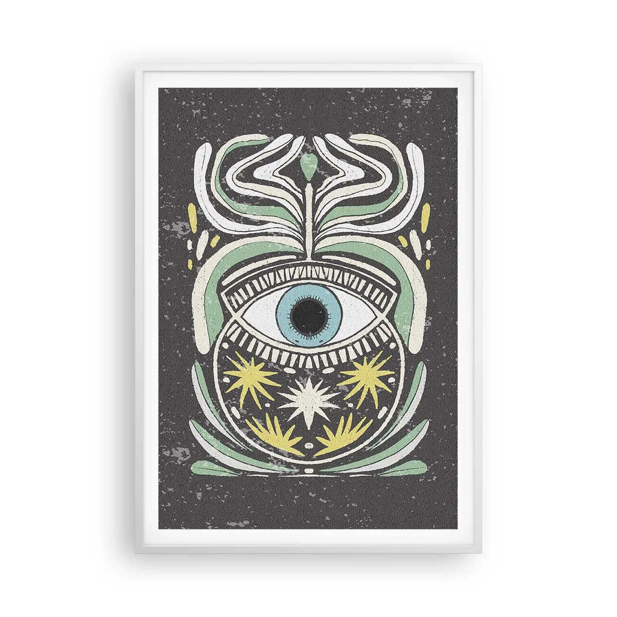 Plakat w białej ramie - Plemienne rytuały - 70x100 cm