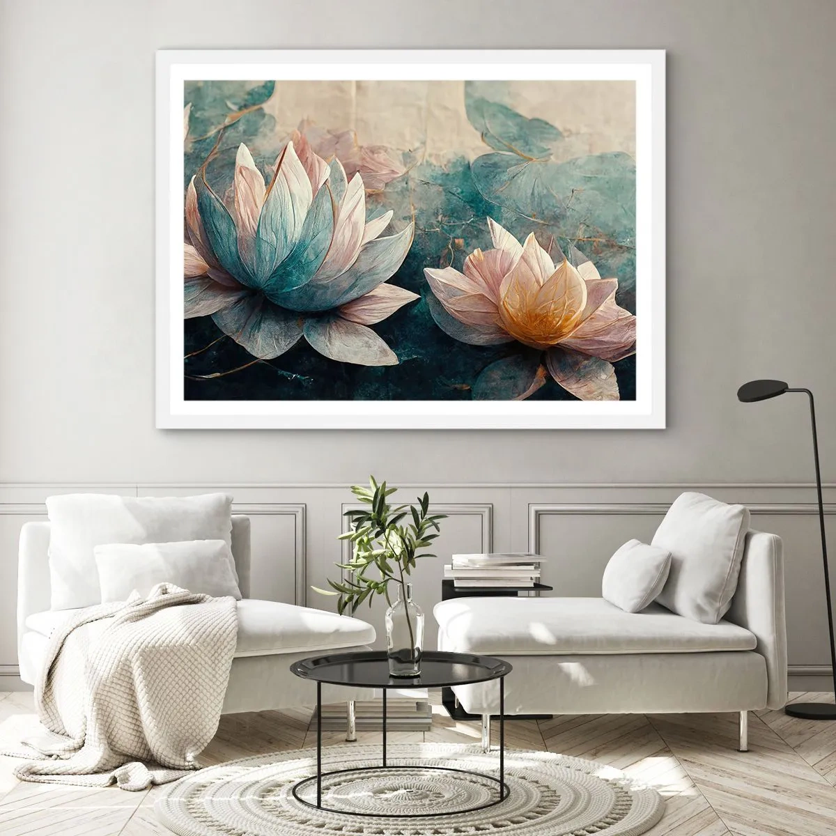 Plakat w białej ramie - Gwiazdy jeziora - 100x70 cm