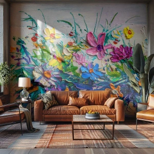 Fototapeta Premium Sand - Wcale nie-martwa natura - Kwiaty, Bukiet Kwiatów, Ogród - 250x175 cm